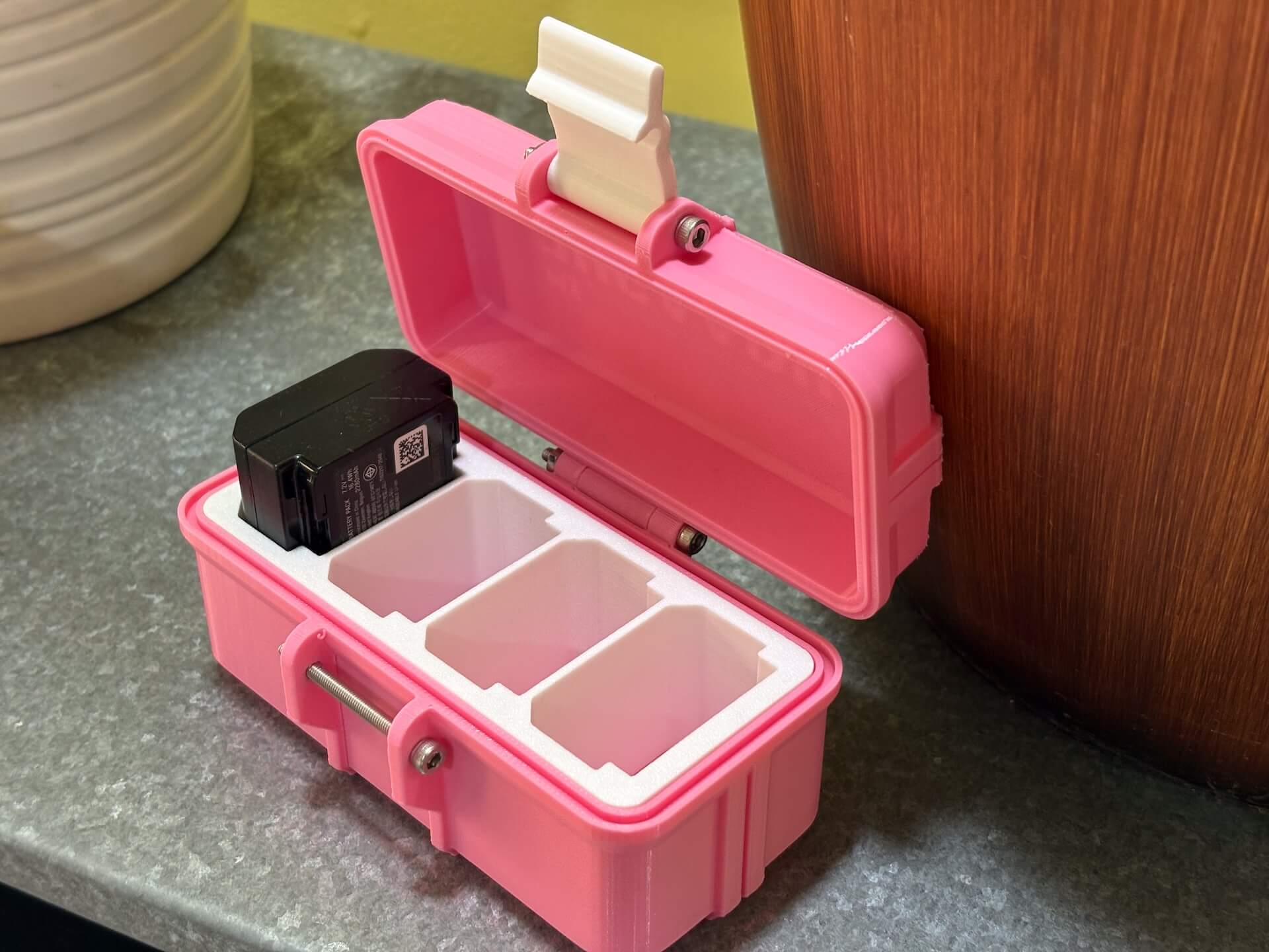 PowerPod — 3D printed battery case with Jugaadu branding